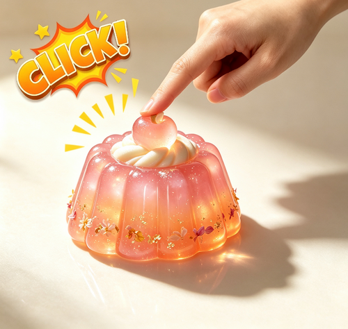 Handmade Cute Apple Pudding Fidget Clicker Resin Mold