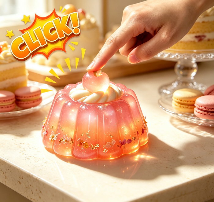 Handmade Cute Apple Pudding Fidget Clicker Resin Mold