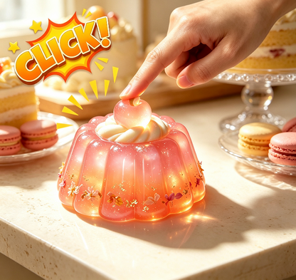 Handmade Cute Apple Pudding Fidget Clicker Resin Mold
