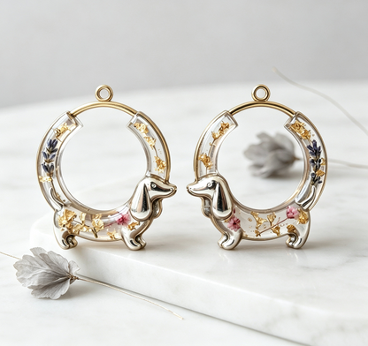 Handmade Cute Dachshund Earrings Jewelry Resin Mold