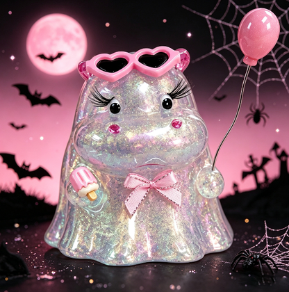 Handmade Cute Ghost Hippo Figurine Resin Mold