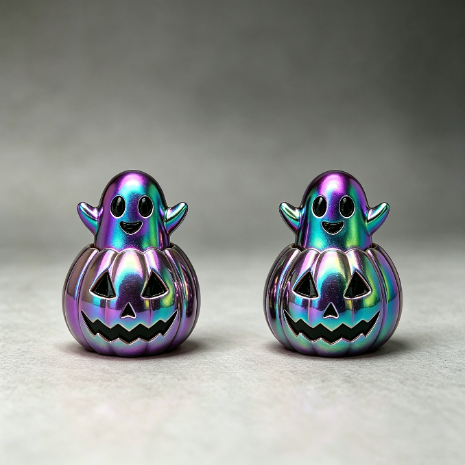 Handmade Cute Pumpkin Ghost Glow-in-the-Dark Fidget Clicker Toy Resin Mold【First-of-Its-Kind & Exclusive】