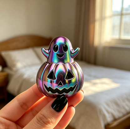 Handmade Cute Pumpkin Ghost Glow-in-the-Dark Fidget Clicker Toy Resin Mold【First-of-Its-Kind & Exclusive】