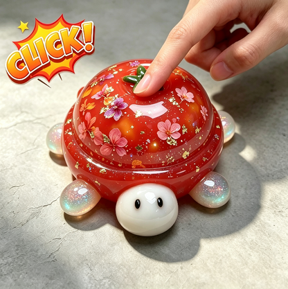 Handmade Cute Turtle Fidget Clicker Resin Mold【1 Base & 2 Turtle-Shaped Lids】