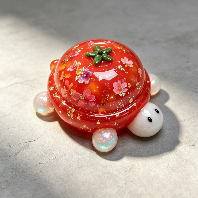 Handmade Cute Turtle Fidget Clicker Resin Mold【1 Base & 2 Turtle-Shaped Lids】