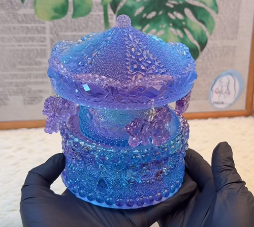 Handmade Diamond Carousel Music Box Resin Mold Set【Purchase includes mold only】