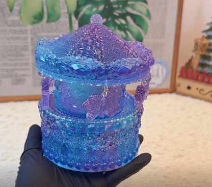 Handmade Diamond Carousel Music Box Resin Mold Set【Purchase includes mold only】
