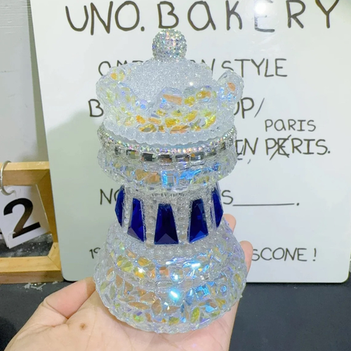 Handmade Diamond Chess Storage Jar Resin Mold