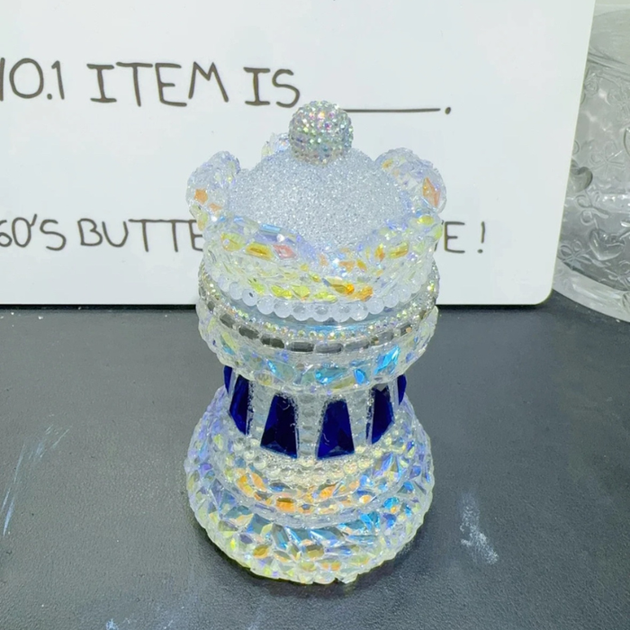Handmade Diamond Chess Storage Jar Resin Mold