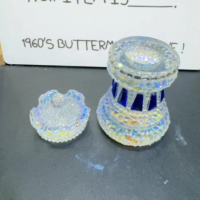Handmade Diamond Chess Storage Jar Resin Mold