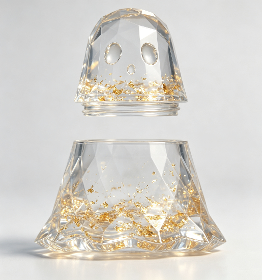 Handmade Diamond-Cut Ghost Storage Jar Resin Mold