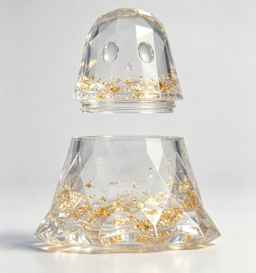 Handmade Diamond-Cut Ghost Storage Jar Resin Mold