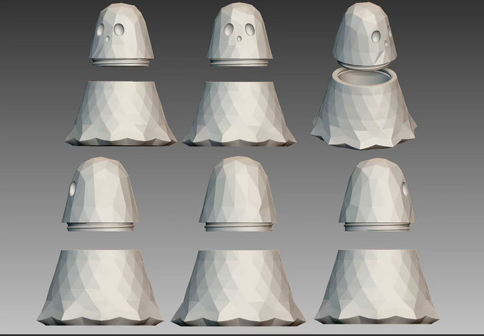 Handmade Diamond-Cut Ghost Storage Jar Resin Mold