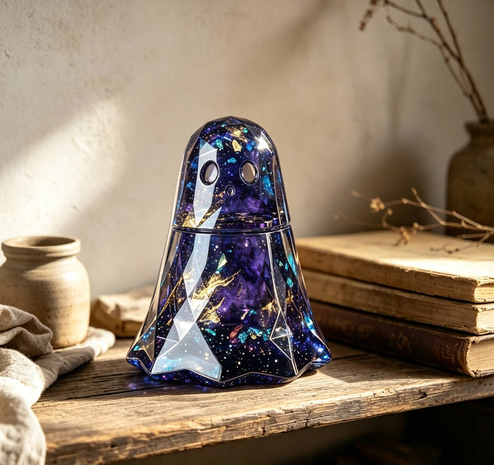 Handmade Diamond-Cut Ghost Storage Jar Resin Mold