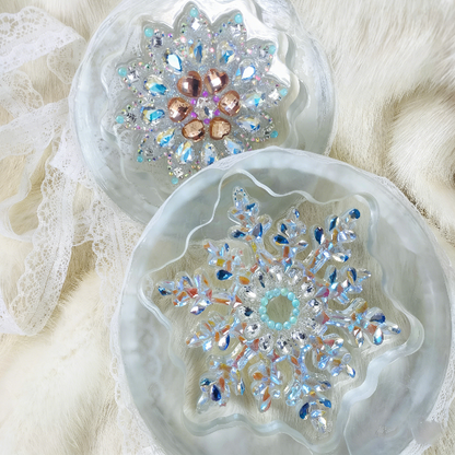 Handmade Diamond Double-Layer  Rotating Snowflake Hanging Ornament Resin Mold