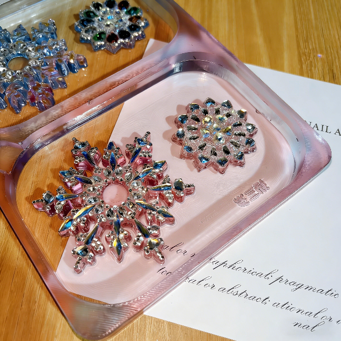 Handmade Diamond Double-Layer  Rotating Snowflake Hanging Ornament Resin Mold