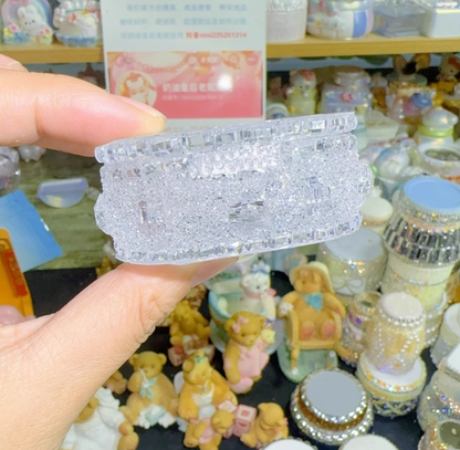Handmade Diamond Flip-Top Ring Storage Jar Resin Mold