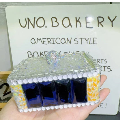 Handmade Diamond Handled Rectangular Storage Box Resin Mold
