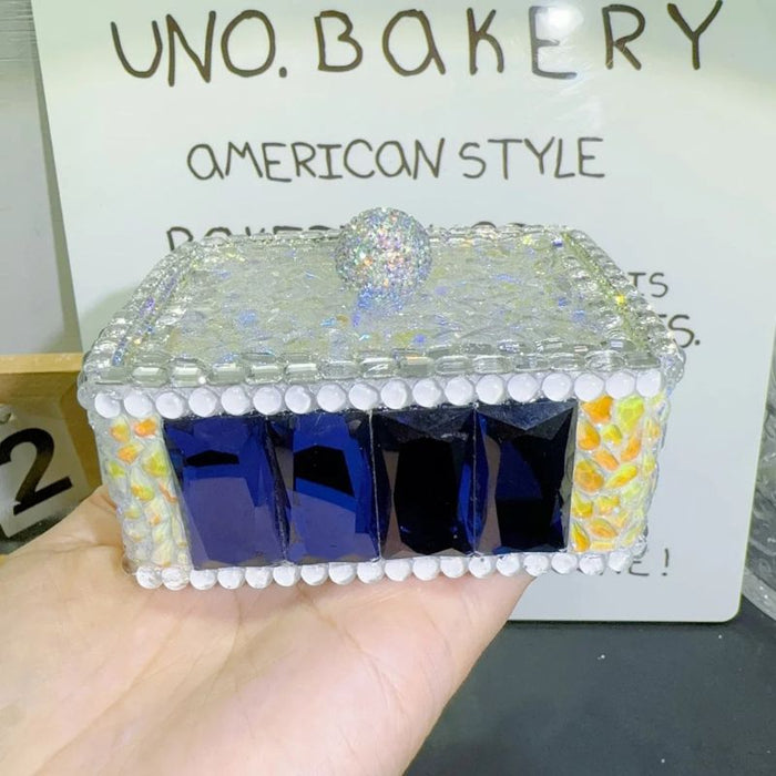 Handmade Diamond Handled Rectangular Storage Box Resin Mold