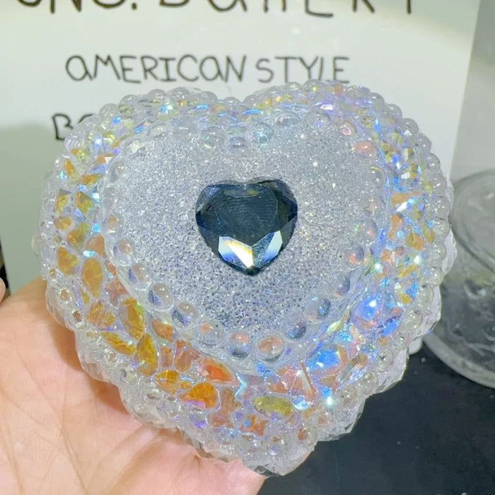 Handmade Diamond Heart Storage Jar Resin Mold
