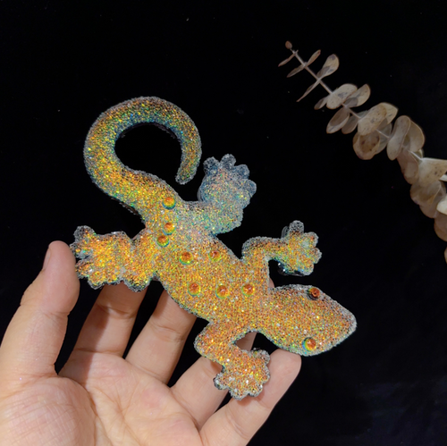 Handmade Diamond Lizard Figurine Resin Mold
