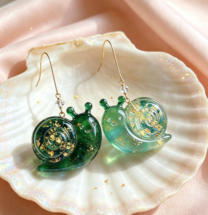 Handmade Glossy Cute Snail Earrings Resin Mold
