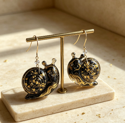 Handmade Glossy Cute Snail Earrings Resin Mold