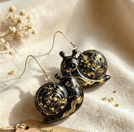 Handmade Glossy Cute Snail Earrings Resin Mold