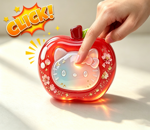 Handmade Kawaii Apple Cat & Camera Cat Fidget Clicker Resin Mold
