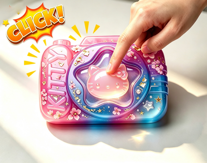 Handmade Kawaii Apple Cat & Camera Cat Fidget Clicker Resin Mold