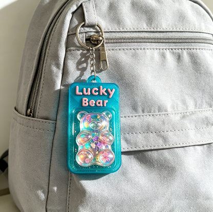 Handmade Kawaii Bear Keychain Fidget Clicker Resin Mold【1 Base & 2 Lids】