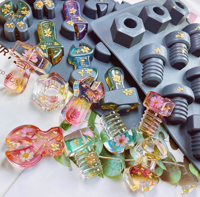 Handmade Nut, Bolt, Wrench & Hammer Mini Tool Ornament Resin Mold