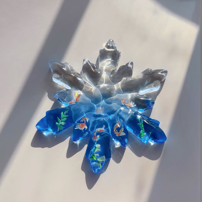 Handmade Water Ripple Snowflake Pendant Resin Mold