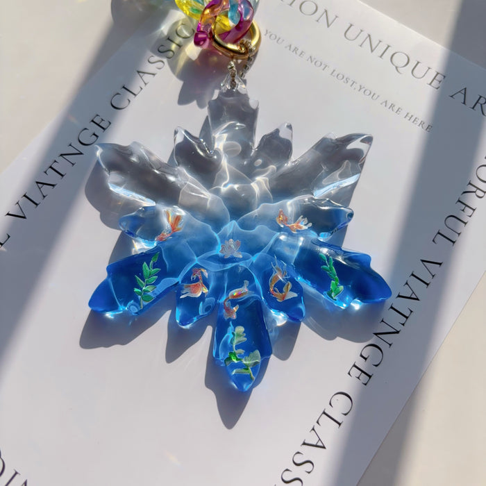 Handmade Water Ripple Snowflake Pendant Resin Mold