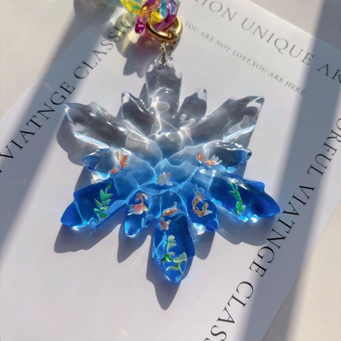 Handmade Water Ripple Snowflake Pendant Resin Mold