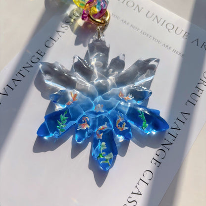 Handmade Water Ripple Snowflake Pendant Resin Mold