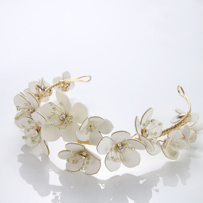 Handmade Wreath Simulated Pearl Headband Bridal Wedding Headpiece