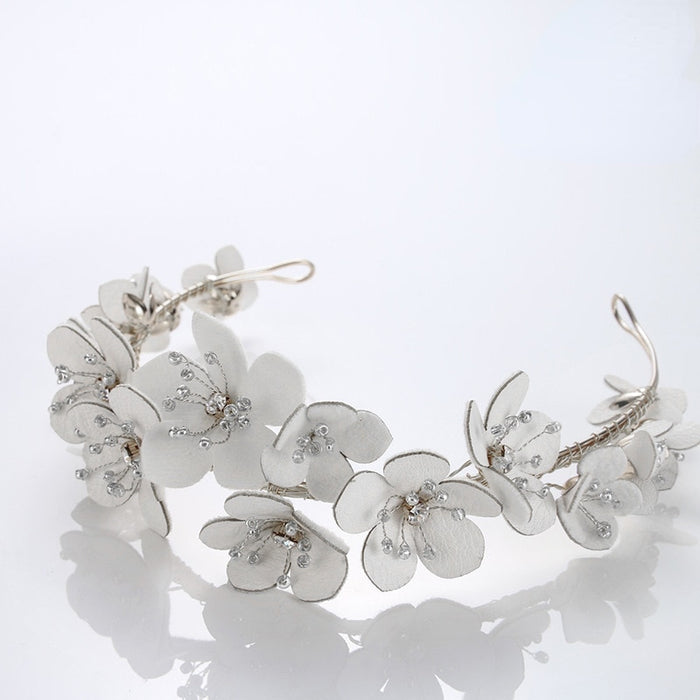 Handmade Wreath Simulated Pearl Headband Bridal Wedding Headpiece