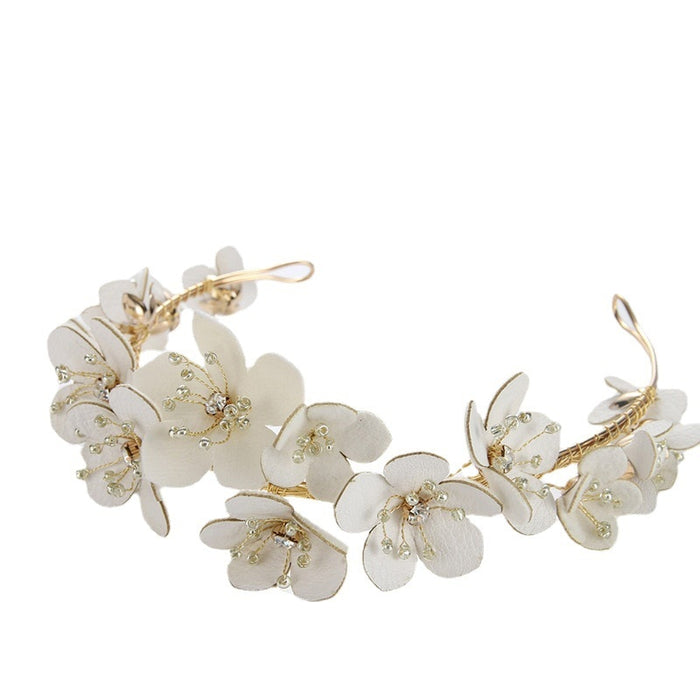 Handmade Wreath Simulated Pearl Headband Bridal Wedding Headpiece
