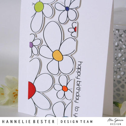 Happy Flowers Slimline Card Panel - Alex Syberia Designs