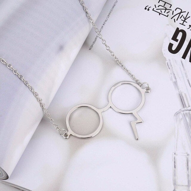 Harry Potter Gold silver glasses Necklace