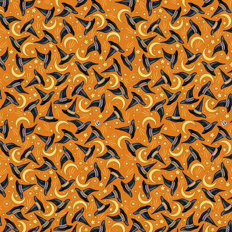Hats and Moons Fabric