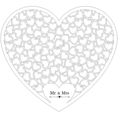 Heart Shape Wedding Mr and Mrs Guest Book Option Rustic Pink Puzzle