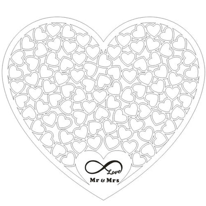 Heart Shape Wedding Mr and Mrs Guest Book Option Rustic Pink Puzzle