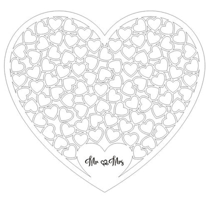 Heart Shape Wedding Mr and Mrs Guest Book Option Rustic Pink Puzzle