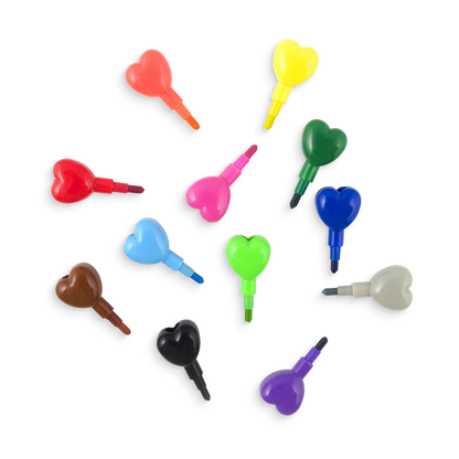 Heart to Heart Stacking Crayons - Classroom Bundle individual crayons mixed
