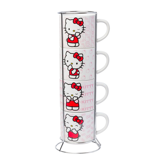 Hello Kitty Expressions 5-Piece Ceramic Mug Stack Home Goods Silver Buffalo