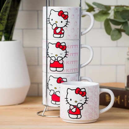 Hello Kitty Expressions 5-Piece Ceramic Mug Stack Home Goods Silver Buffalo