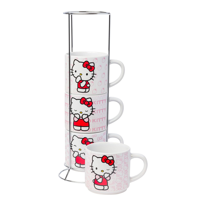 Hello Kitty Expressions 5-Piece Ceramic Mug Stack Home Goods Silver Buffalo