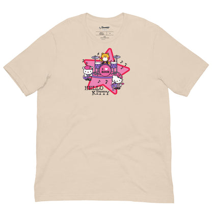 Hello Kitty I Love Rock Tee Apparel Printful Soft Cream XS